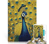Puzzle da 1000 pezzi per adolescenti Pavone con piume spiegate Giocattoli di gioco impegnativi Adatto per la decorazione del desktop 38x26cm