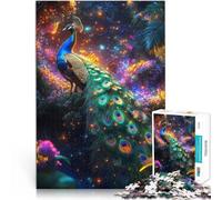 Puzzle da 1000 pezzi per adolescenti Pavone in una foresta da sogno Analisi e logica Decorazione murale Regali unici per compleanno e Natale 38x26cm