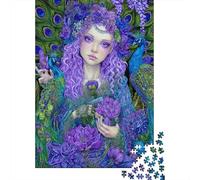Puzzle Da 1000 Pezzi Per Adolescenti Peacock Fantasy Purple Floral Artwork Puzzle Per Adulti Giocattolo Decorazione Da Parete Arte Da Parete Offerta Come Regalo Per Tutta La Famiglia 38x26cm/1000pcs