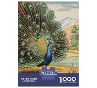Puzzle Da 1000 Pezzi Per Adolescenti Peacock with Spread Feathers Puzzle Giochi Rilassanti Analisi E Logica Riduzione Dello Stress Regali 70x50cm/1000pcs