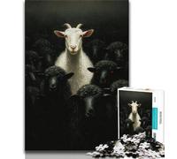 Puzzle da 1000 pezzi per adolescenti pecore bianche e nere 1000 pezzi per adolescenti regali di Babbo Natale segreto per età dai 14 anni in su 38x26cm
