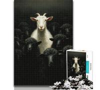 Puzzle da 1000 pezzi per adolescenti, pecore bianche e nere, regali per adolescenti, gioco educativo, sfida giocattolo per donne e uomini, 50x75cm