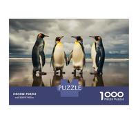 Puzzle Da 1000 Pezzi Per Adolescenti Penguins on The Beach Puzzle Per Adulti Giochi Rilassanti Vacanza A Casa Passatempo Impegnativo Da Completare 38x26cm/1000pcs