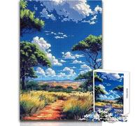 Puzzle da 1000 pezzi per adolescenti, percorso della savana africana, rompicapo, giochi per famiglie, decorazione perfetta, giocattolo, decorazione da parete, dimensioni 38x26cm