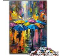 Puzzle da 1000 pezzi per adolescenti, persone sotto la pioggia, per età dai 14 anni in su, decorazione per la casa come regalo per tutta la famiglia e gli amici (dimensioni 50x75cm)
