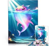 Puzzle da 1000 pezzi per adolescenti Pesce palla luminoso carino Gioco intellettuale giocattolo Lista dei desideri con Babbo Natale 38x26cm