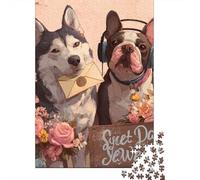 Puzzle Da 1000 Pezzi Per Adolescenti Pet Greeting Cards with Cute Dogs Puzzle Per Adulti Gioco Pratico Ma Divertente E Umoristico Regalo Antistress 70x50cm/1000pcs