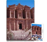 Puzzle da 1000 pezzi per adolescenti Petra la città perduta Rompicapo Giochi per famiglie Taglio di precisione Regalo di compleanno Dimensioni 38x52cm