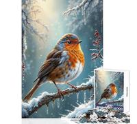 Puzzle da 1000 pezzi per adolescenti pettirosso giocattolo invernale decorazione da parete regali di compleanno gioco educativo aiuta a esercitare il cervello dimensioni 38x52cm