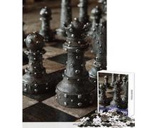 Puzzle da 1000 pezzi per adolescenti pezzi degli scacchi in metallo su tavola giocattoli antistress regali di Babbo Natale segreto gioco impossibile aiuta l'esercizio del cervello dimensioni 38x26cm