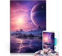 Puzzle da 1000 pezzi per adolescenti Pianeta alieno viola Gioco di famiglia antistress sfida difficile Gioco educativo per compleanno e Natale 75x50cm