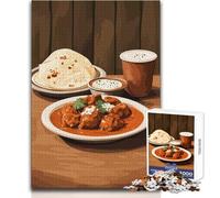 Puzzle da 1000 pezzi per adolescenti, piatto di cibo indiano, gioco di sfida unico, giocattolo educativo con taglio di precisione, dimensioni 50x75cm