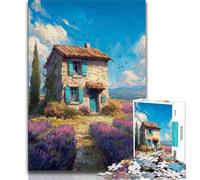 Puzzle da 1000 pezzi per adolescenti, piccola casa dipinta a olio, puzzle per adolescenti, giochi educativi, decorazione per la casa, adatto per la decorazione del desktop (dimensioni 38x26cm)
