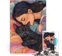 Puzzle da 1000 pezzi per adolescenti Piccolo pisolino con un simpatico gatto Sollievo dallo stress è ideale come regalo per tutta la famiglia 38x26cm