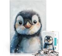 Puzzle da 1000 pezzi per adolescenti Pinguino acquerello Sfida di gioco educativo giocattolo offerte come regali per tutta la famiglia 75x50cm