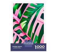 Puzzle Da 1000 Pezzi Per Adolescenti Pink And Green Floral Art Puzzle Gioco Per Famiglie Regali Per Donne Divertimento A Casa Attività, 70x50cm/1000pcs