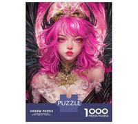 Puzzle Da 1000 Pezzi Per Adolescenti Pink-Haired Fantasy Queen Anime Puzzle Per Adulti Giocattoli Fai Da Te Taglio Di Precisione Aiutano Ad Allenare Il Cervello 52x38cm/1000pcs