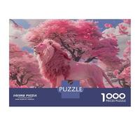 Puzzle Da 1000 Pezzi Per Adolescenti Pink Lion Fantasy Artwork-2 Puzzle Per Adulti Gioco Pratico Vacanza A Casa Passa Il Tempo Aiuta Ad Allenare Il Cervello 52x38cm/1000pcs