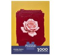 Puzzle Da 1000 Pezzi Per Adolescenti Pink Rose on Red And Yellow Puzzle Per Adulti Giochi Per Famiglie Regalo Di Compleanno Regali Per Amici E Familiari 70x50cm/1000pcs