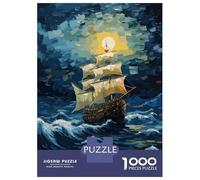 Puzzle Da 1000 Pezzi Per Adolescenti Pirate Ship in Ocean Puzzle Per Adulti Giochi Rilassanti Che Migliorano La Memoria Regali Unici Per Compleanno E Natale 52x38cm/1000pcs