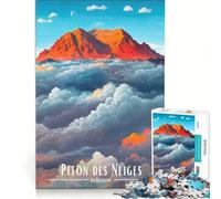 Puzzle da 1000 pezzi per adolescenti Piton Des Neiges La Réunion gioco divertente allena la mente e le mani gioco di sfida unico 38x52cm