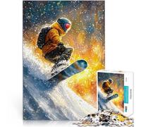 Puzzle da 1000 pezzi per adolescenti Pittura a olio "Passione Snowboard" Gioco pratico Attività divertenti a casa, regali di compleanno, regali di viaggio, 38x26cm
