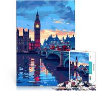 Puzzle da 1000 pezzi per adolescenti Pixel Art del Big Ben di Londra Sollievo dallo stress Migliorare l'amore tra le coppie 52x38cm