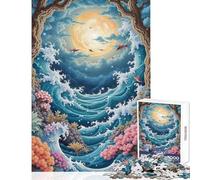 Puzzle da 1000 pezzi per adolescenti pixel art oceano luna fantasy giochi educativi divertenti e umoristici giocattolo decorativo da parete compleanni e occasioni speciali (38x52cm)