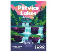 Puzzle Da 1000 Pezzi Per Adolescenti Plitvice Lakes National Park Illustration Puzzle Per Adulti Gioco Rompicapo Modello Di Assemblaggio Regali Per Amici E Familiari 52x38cm/1000pcs