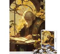 Puzzle da 1000 pezzi per adolescenti,poeta che scrive poesie,giocattolo,decorazione da parete,fantastici regali e giocattoli,gioco pratico con poster abbinato e quiz,dimensioni del foglio 38x52cm