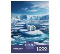 Puzzle Da 1000 Pezzi Per Adolescenti Polar Bear Iceberg Arctic Ocean Puzzle Per Adolescenti Giocattoli Antistress Regali Per Donne Regali Per La Riduzione Dello Stress 52x38cm/1000pcs
