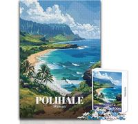 Puzzle da 1000 pezzi per adolescenti Polihale, Hawaii Paesaggio panoramico Illustrazione Migliora la memoria Gioco pratico per 14+ Gioco di puzzle offerto (dimensioni 38x52cm)