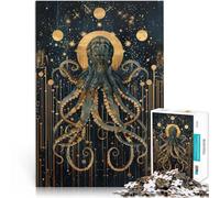 Puzzle da 1000 pezzi per adolescenti polpo Kraken geometrico Riduzione dello stress interessante Adatto per la decorazione del desktop 52x38cm