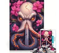 Puzzle da 1000 pezzi per adolescenti polpo teschio con spada animale giocattolo decorativo da parete regalo di compleanno per rafforzare l'amore tra le coppie 38x26cm