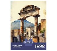 Puzzle Da 1000 Pezzi Per Adolescenti Pompeii Ruins in Watercolo Puzzle Per Adulti Gioco Pratico Decorazione Da Parete Offerta Come Regalo Per Tutta La Famiglia 52x38cm/1000pcs