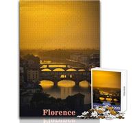 Puzzle da 1000 pezzi per adolescenti Ponte di Firenze Italia Divertimento in famiglia e serata di giochi Difficile Giocattoli antistress Dimensioni 38x26cm