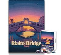Puzzle da 1000 pezzi per adolescenti Ponte di Rialto, Venezia, Italia Divertimento in famiglia e serata di giochi Analisi e logica Regalo di compleanno Dimensioni 38x52cm