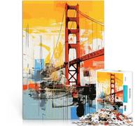 Puzzle da 1000 pezzi per adolescenti Ponte Golden Gate Difficile da completare ma divertente e umoristico Decorazione d'arte per la casa 38x26cm