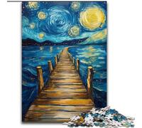 Puzzle da 1000 pezzi per adolescenti Ponte sotto il cielo notturno,giocattoli da gioco Ogni pezzo è unico - Gioco divertente e stimolante per tutta la famiglia per bambini dai 14 anni 50x75cm