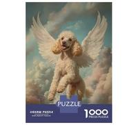 Puzzle Da 1000 Pezzi Per Adolescenti Poodle with Angel Wings Loving Companion Memorial Print Puzzle Per Adulti Giocattolo Decorazione Da Parete Modello Da Assemblare Ottimo Regalo Per I Giocatori 38x
