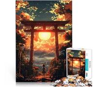 Puzzle da 1000 pezzi per adolescenti Porta del tramonto giapponese Gioco educativo per famiglie Migliorare l'amore tra le coppie 38x26cm