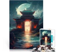 Puzzle da 1000 pezzi per adolescenti porta giapponese per il paradiso Sollievo dallo stress con poster abbinato e foglio di quiz 52x38cm