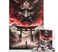 Puzzle da 1000 pezzi per adolescenti Porta Torii malvagia Maschera Oni Decorazione per la casa Giocattoli Ottimo regalo per giochi per gioco educativo Migliora l'amore tra coppie Dimensioni 38x26cm