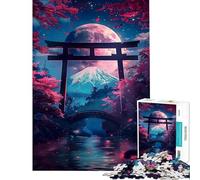 Puzzle da 1000 pezzi per adolescenti Porta Torii Santuario al chiaro di luna Puzzle da 1000 pezzi Decorazione per la casa Giocattolo antistress Ideale come regalo (50x75cm)