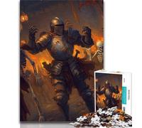 Puzzle da 1000 pezzi per adolescenti, possente cavaliere medievale, aiuta il cervello a esercitare giocattoli avvincenti per coltivare la pazienza, collezione di artisti, belle arti (38x26cm)