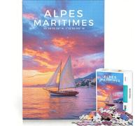 Puzzle da 1000 pezzi per adolescenti, poster Alpi Marittime, gioco rompicapo, taglio di precisione, compleanno e Natale 50x75cm