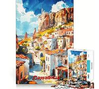 Puzzle da 1000 pezzi per adolescenti,poster artistico della Cappadocia,gioco di incastro preciso,sfida mentale,giocattolo per momenti di relax e divertimento,scena natalizia (38x52cm)