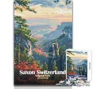 Puzzle da 1000 pezzi per adolescenti Poster del Parco Nazionale della Svizzera Sassone Divertimento in famiglia e serata di giochi Analisi e logica Regalo di compleanno Dimensioni 38x26cm
