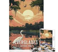 Puzzle da 1000 pezzi per adolescenti poster del Parco nazionale delle Everglades giocattoli antistress idee regalo gioco per famiglie allena il cervello e le mani dimensioni 38x52cm