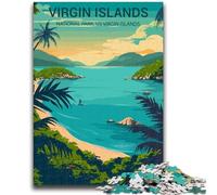Puzzle da 1000 pezzi per adolescenti, poster del Parco nazionale delle Isole Vergini, antistress, sfida difficile, rafforza l'amore tra coppie (dimensioni 50x75cm)